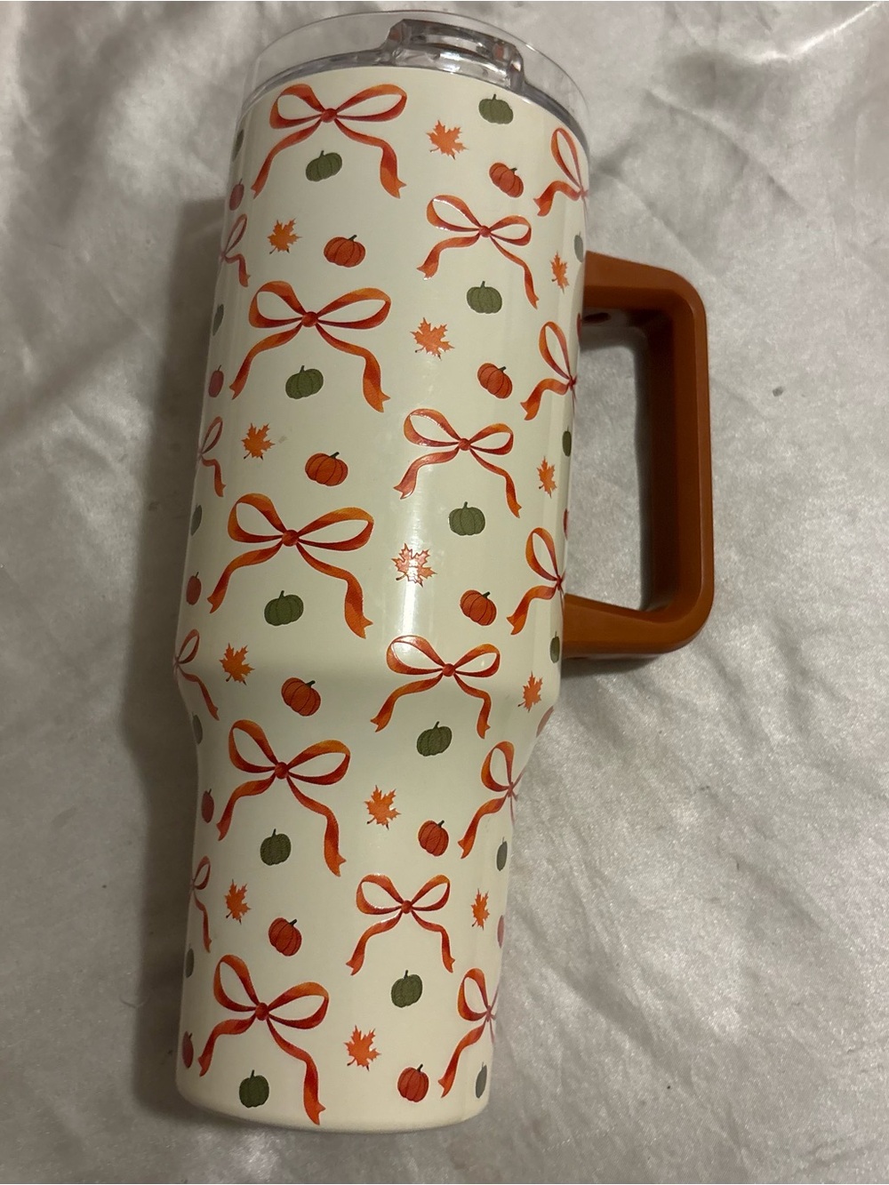 brand new pumpkin bow tumbler